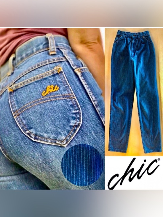 chic Denim - Vintage Chic by H.I.S. High Rise Pinstripe Jeans (appx 23”)